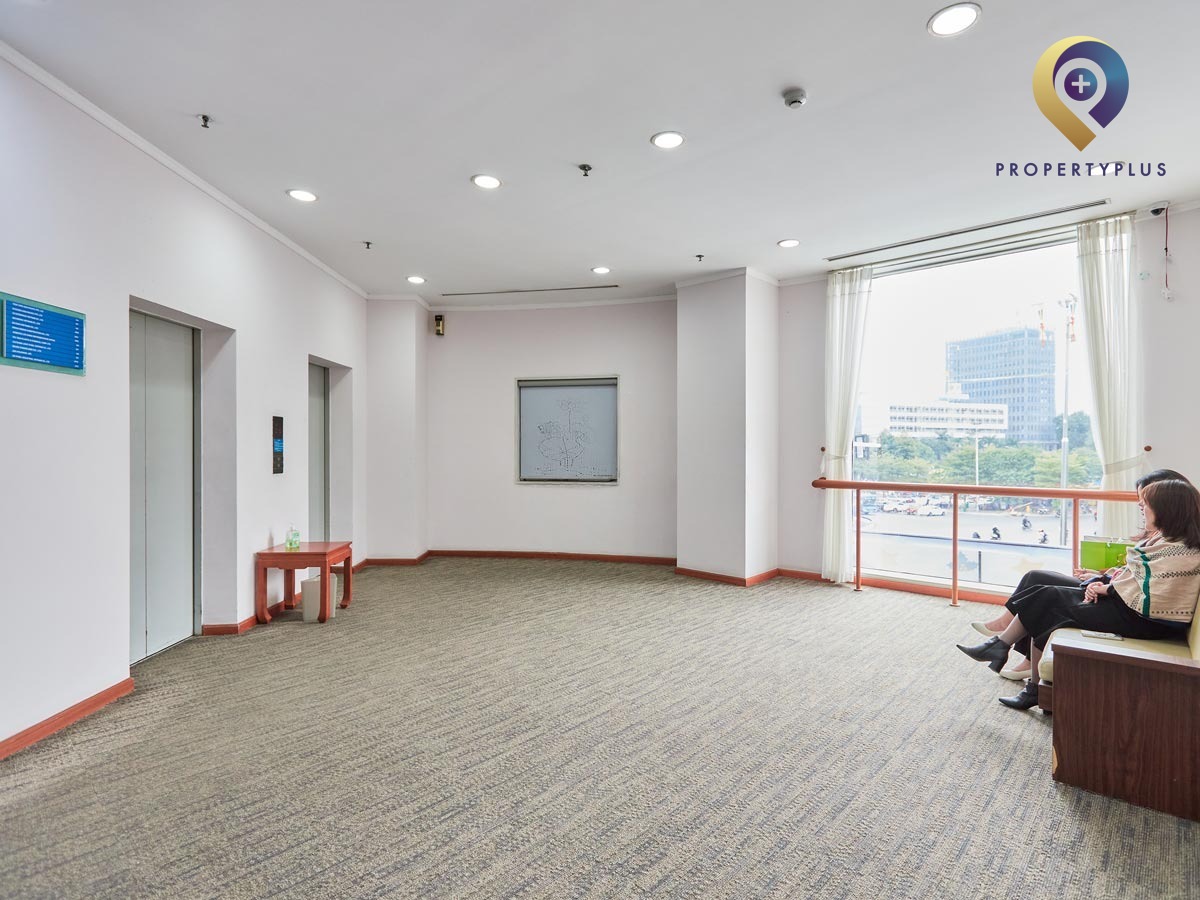 Elevator lobby area at V-Tower with modern design